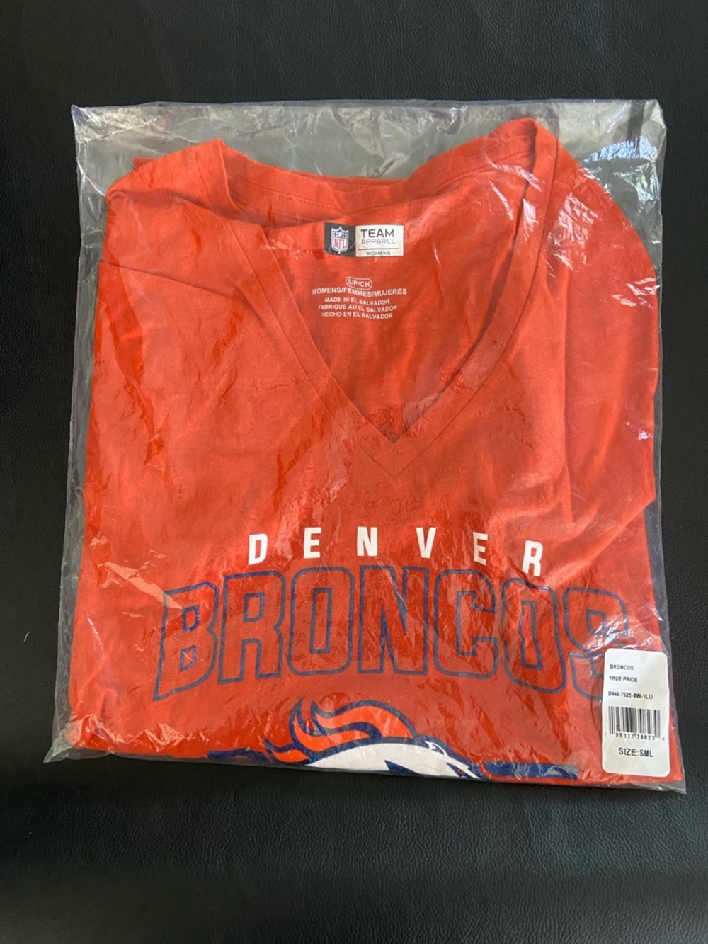 Denver Broncos NFL Team Orange V-Neck T-Shirt